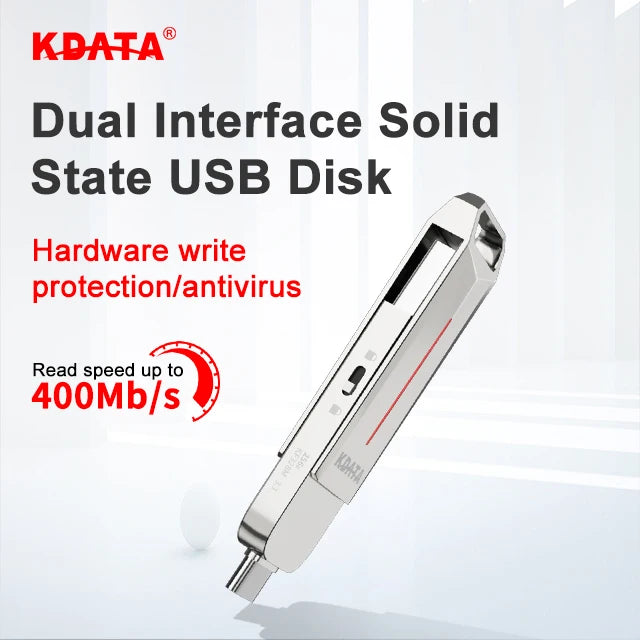 OTG Solid State Pendrive Metal 128GB 256GB 512GB Memory Stick Write Protect Switch Type C Usb 3.0 Flash Drive