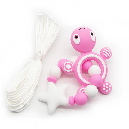 Cute-Idea Plastic Clip Cord Silicone Beads Food Grade Teething DIY Accessories Pacifier Chain BPA FREE Chewable Baby Product Toy