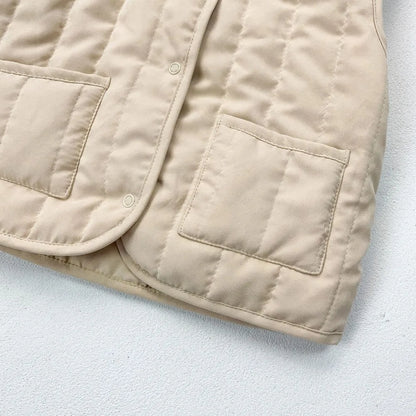 Korean Style Winter Newborn Baby Cotton-padded Vest Hooded Warm Sleeveless Coats Infants Clothes Toddlers Kids Waistcoats