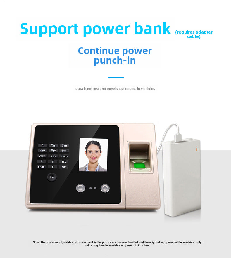 Youku Fa02H Face Attendance Machine Intelligent Sign-In with Swipe Card Employee Fingerprint Facial Recognition Work Punch-In Machine