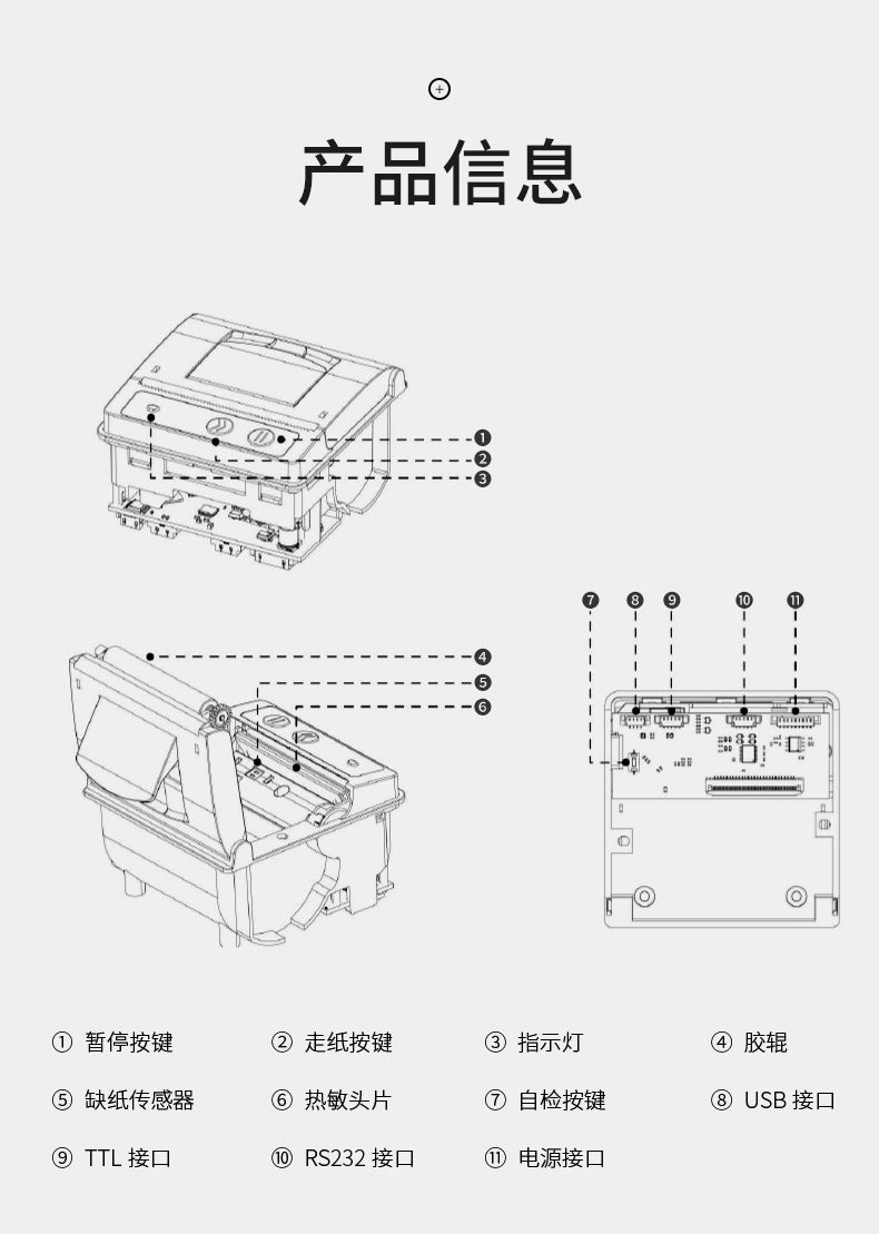 Youku Em5824 Fixed Receipt Printer Embedded Thermal Receipt Printing Module 58 Printing Module