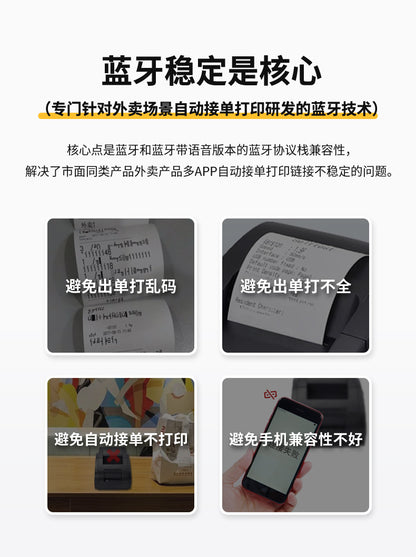 Youku 58E Bluetooth Wifi Receipt Printer for Supermarkets, Pharmacies, Cash Registers, Thermal Receipt Printer for Takeout Orders