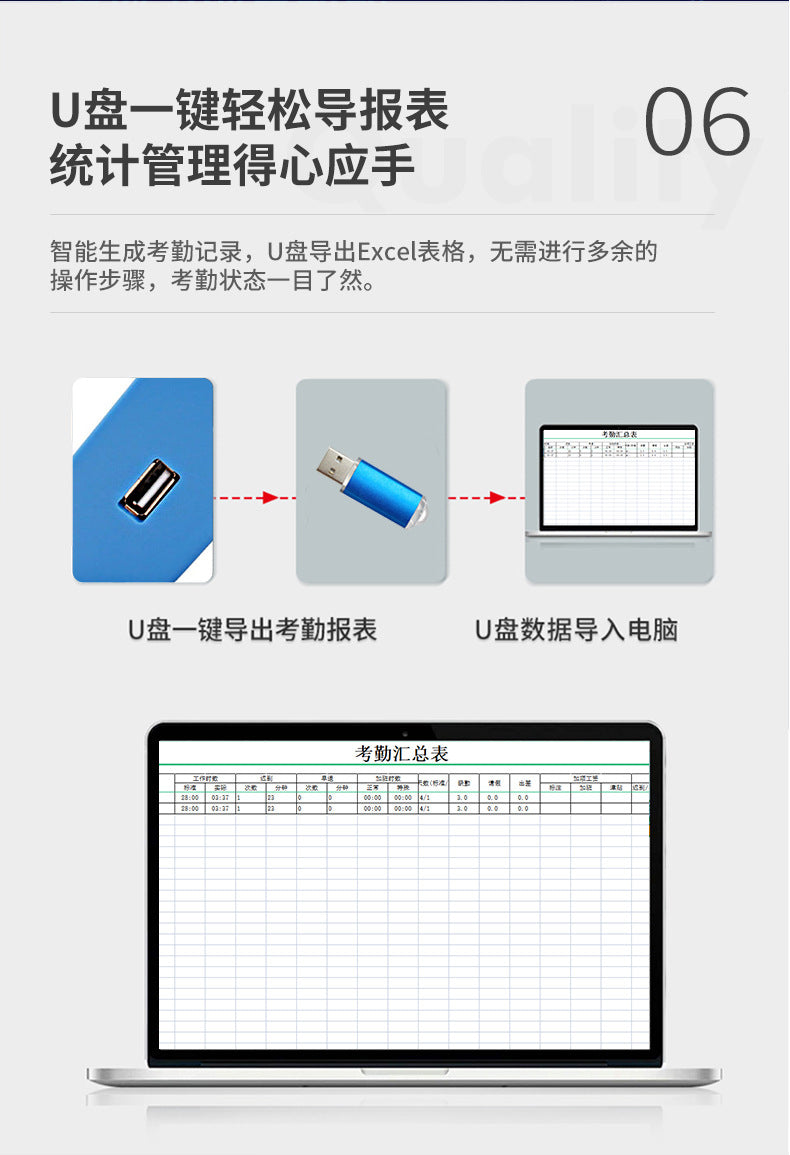 Youku FA01 Face Attendance Machine Staff Check-in Machine Face Recognition Intelligent Card Machine Chinese and English Attendance