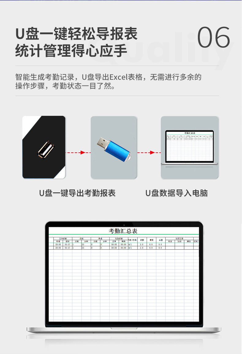 Youku Fa01H Face Attendance Machine Employee Face-Swiping and Work Clothing Fingerprint Facial Recognition Punch-In Machine