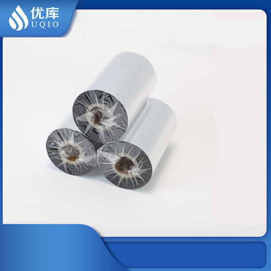 Barcode Printer Ribbon, Self-Adhesive Labels, Coated Paper, Matte Silver Stickers, Hang Tags, Wax-Based, Mixed Base, Full Resin Ribbon