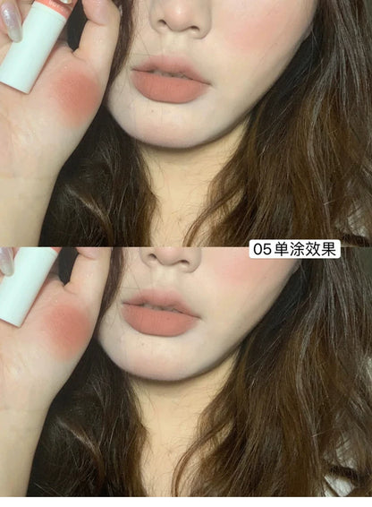 INTO YOU Lip Mud Heroine Matte Velvet Lip and Cheek Dual-use Lip Mud Soft Fog Smooth Blush INTOYOU Lip Lipstick Makeup