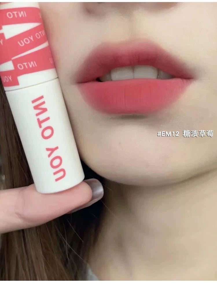 INTO YOU Lip Mud Heroine Matte Velvet Lip and Cheek Dual-use Lip Mud Soft Fog Smooth Blush INTOYOU Lip Lipstick Makeup