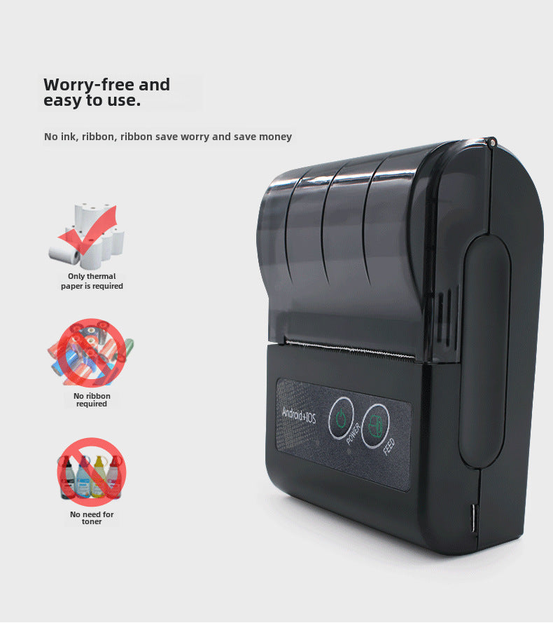 Youku 58Hb5 Bluetooth Printer Manager Fox Police Air Supply Gas Receipt Thermal Portable 58 Receipt Printer