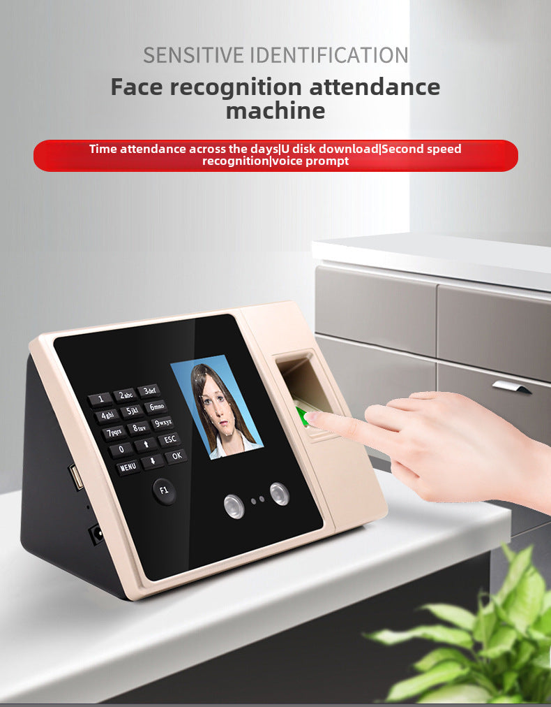 Youku Fa02H Face Attendance Machine Intelligent Sign-In with Swipe Card Employee Fingerprint Facial Recognition Work Punch-In Machine