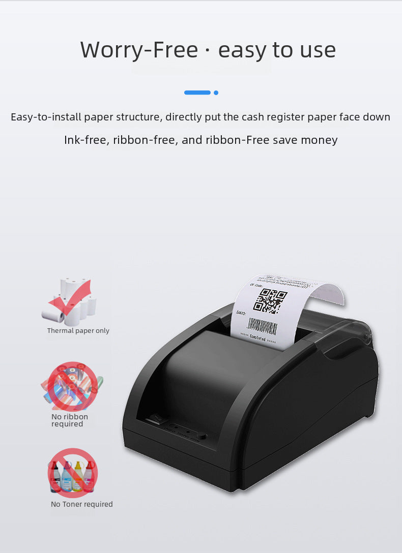 Youku 58A Thermal Printer for Supermarket Cash Register, Printing Receipts for Meituan and Ele.Me Delivery, Bluetooth Receipt Printing