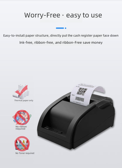 Youku 58A Thermal Printer for Supermarket Cash Register, Printing Receipts for Meituan and Ele.Me Delivery, Bluetooth Receipt Printing