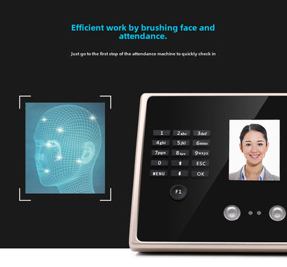 Youku Fa02H Face Attendance Machine Intelligent Sign-In with Swipe Card Employee Fingerprint Facial Recognition Work Punch-In Machine