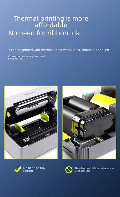 Youku Tdl408H Thermal Label Printer Bluetooth Express Label Printer for Self-Adhesive Export Labels
