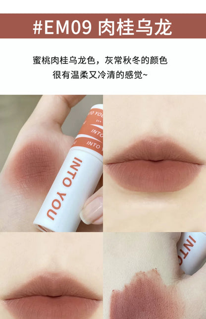 INTO YOU Lip Mud Heroine Matte Velvet Lip and Cheek Dual-use Lip Mud Soft Fog Smooth Blush INTOYOU Lip Lipstick Makeup