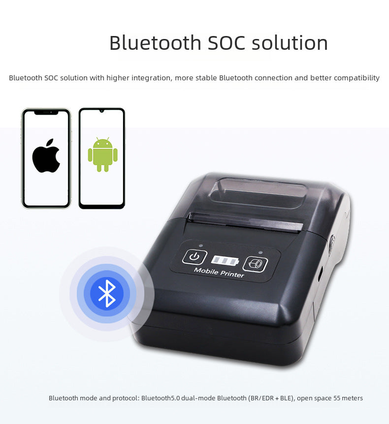 Youku H20H Thermal Receipt Printer 58 Cash Register Meituan Takeaway Bluetooth Connection Portable Receipt Printer