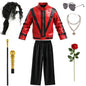 Pop Star Jackson Kids Clothes Halloween Cosplay 80s Singer Stage Performance Children's Costume Rock Disco Dancing Boys Outfits