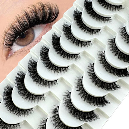 New Cat Eye Artificial Mink Eyelash 3D Curling Natural and Realistic Messy Tail Eye Extended Soft Eyelash