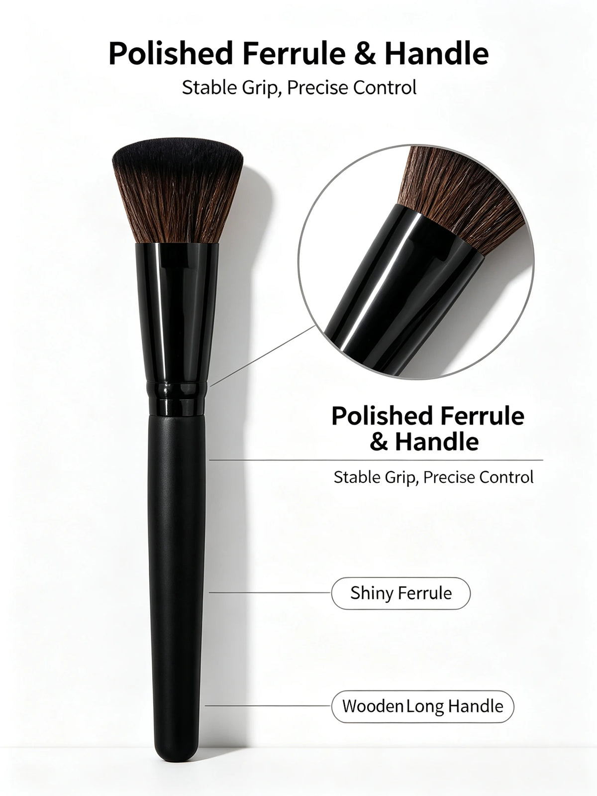 Multi-Functional Makeup Brushes, Flat Top Foundation Brush, Blush Brush, Soft Bristle Powder Brush & Contour Brush, Beauty Tools