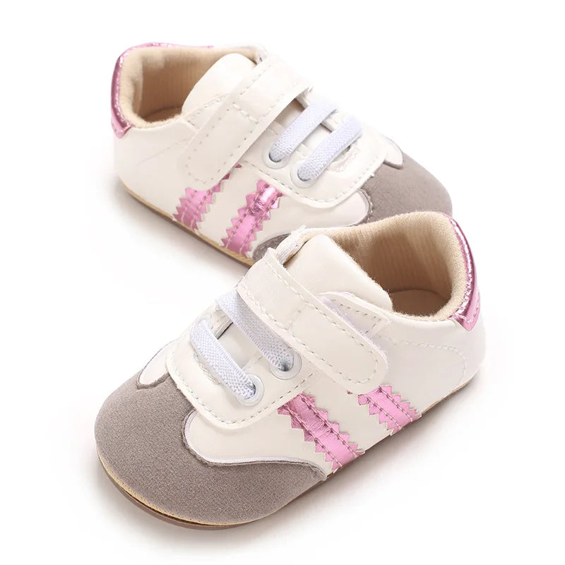Baby Boys Girls Spring Autumn Shoes 0-1 Year First Walker Fashion Striped Rubber Soles Casual Sports Newborn