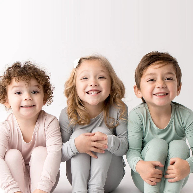 2026 Kids Pajamas Sets Bamboo Fiber Clothes Hight Elasticity Breathable Sleepwear Set For 1-7T Boy Girl Loungewear Suit