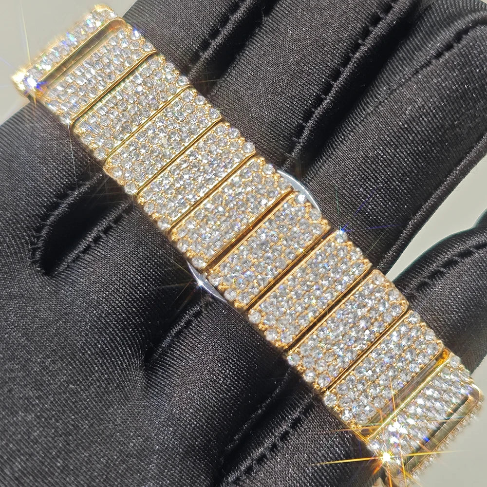 2025 Hot Luxury Brand Quartz Diamond Watch For Men Fashion Hip Hop Full Diamond Bling Jewelry Wristwatches Man Dropshipping ﻿