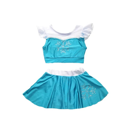 Fairy Tale Princess Swimsuit for Girls Elsa Anna Snow White Swimwear Belle Child Kids Toddler 2-8Y Bathing Suit with Skirt