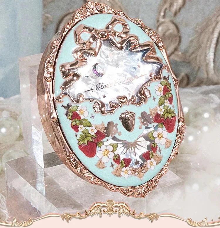 Flower Knows Strawberry Rococo Embossed Blush Fine Powder Makeup Smooth Long Lasting Blusher Waterproof Blush Maquiagem