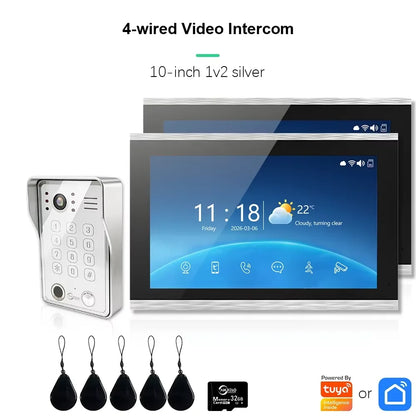ANJIELO Tuya WiFi 5-in-1 Fingerprint Unlocking Video Intercom System, Suitable For Homes, With 1080P HD Security Protection