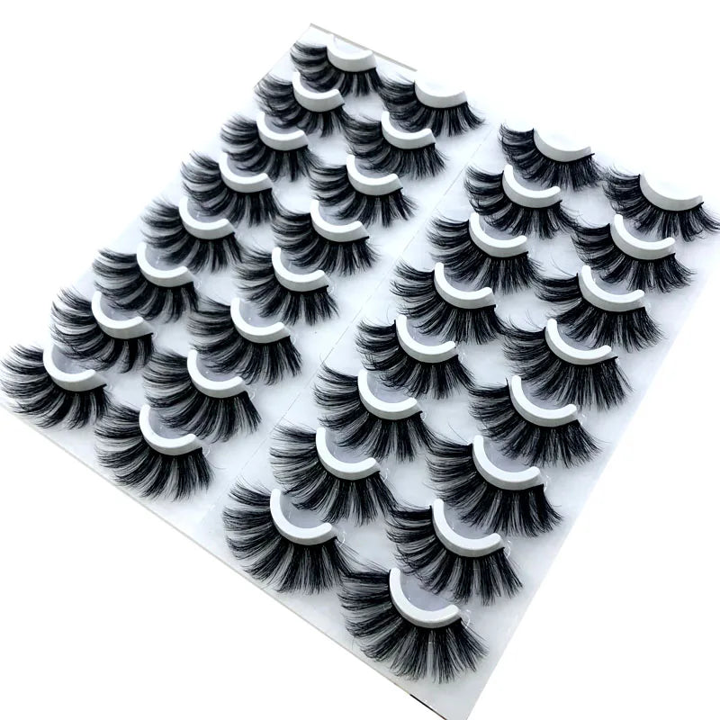 16 Pairs 3D Mink Lashes Natural False Eyelashes Dramatic Volume Fake Lashes Makeup Eyelash Extension Silk Eyelashes