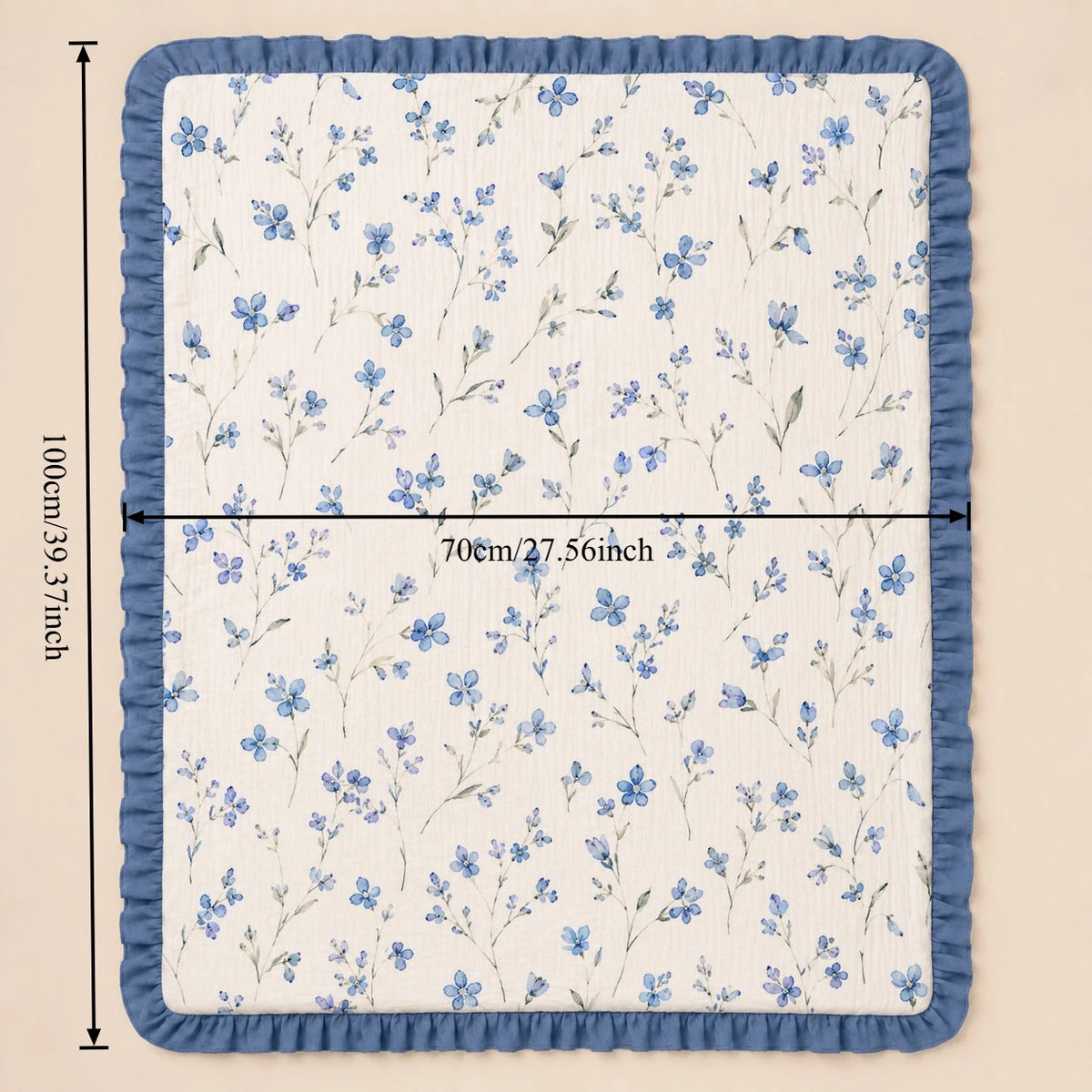 1PCS Soft Breathable Newborn Swaddle Blanket with Lace Edge Versatile Baby Wrap for Carriage Cover And Nursery Room Blanket Suit