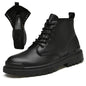 Genuine Leather Motorcycle Boots Men Winter Warm Snow Ankle Boots Man Quality Outdoor Shoes Leisure Walking Shoes Big Size 38-48