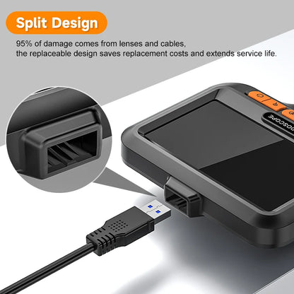 Handheld Endoscope HD 8MM Camera Industria Borescope 4.3‘’ IPS Screen 2-100M Rigid Cable IP67 Waterproof Adjustable Length
