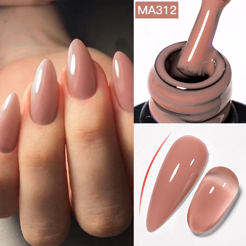 2 In 1 Nude Pink Rubber Base Gel Nail Polish Semi Permanent Self Leveling UV Construction Gel Varnish Soak off DIY Nail Supplies