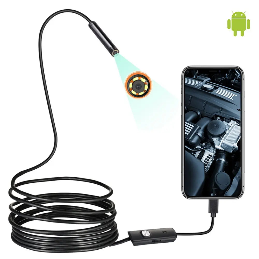 5.5MM Android Endoscope Camera 3 IN1 Micro USB Type C Borescope Mini Camera Waterproof LED Car Inspection For HUAWEI XIAOMI PC