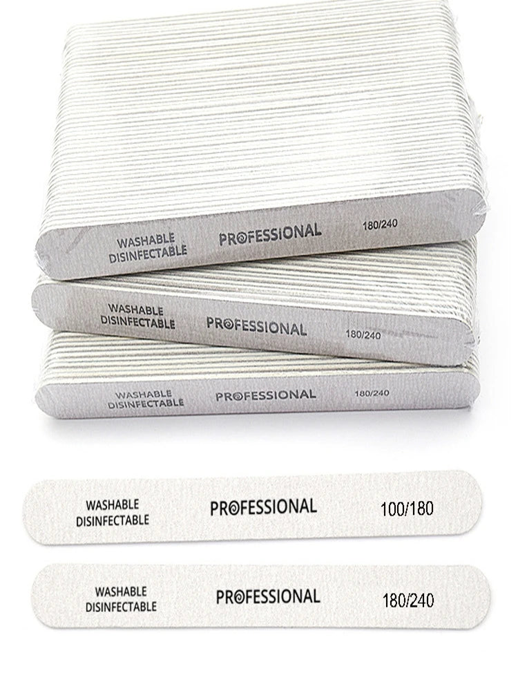10/25/50Pcs Nail File 100/180/240 Wooden Sanding Buffer Block Pedicure Manicure UV Gel Nail Polish Pro Files Artificial tips