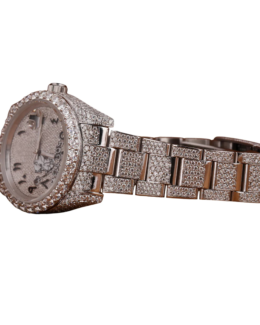 New Full White Gold Plated Arabic Dial Quartz Watches Anniversary And Wedding Gift For Men's from Indian Supplier