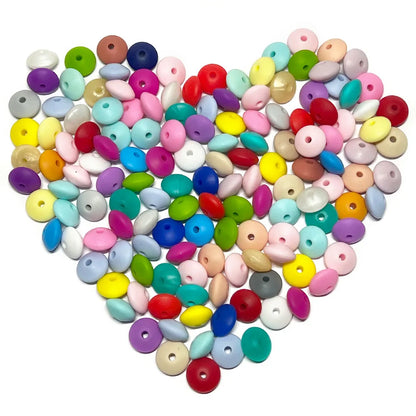 BOBO.BOX 100pc12mm Silicone Lentil Beads Baby Teething Bead BPA-Free Food Grade Making Baby Oral Care Pacifier Chain Accessorise
