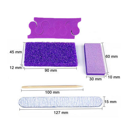 100 Sets/Carton Nail Tools 5 In 1 Disposable Pedicure Kits Manicure Set Buffers For Nail Beauty Salon