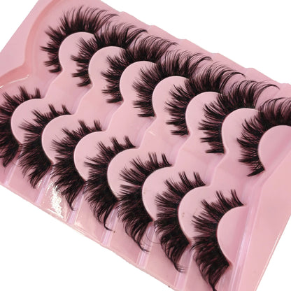 NEW 7pairs 8D Mink Lashes Natural Short False Eyelashes Mink Eyelashes 3D Mink Lashes Wispy HandMade Full Strip Lashes  Makeup