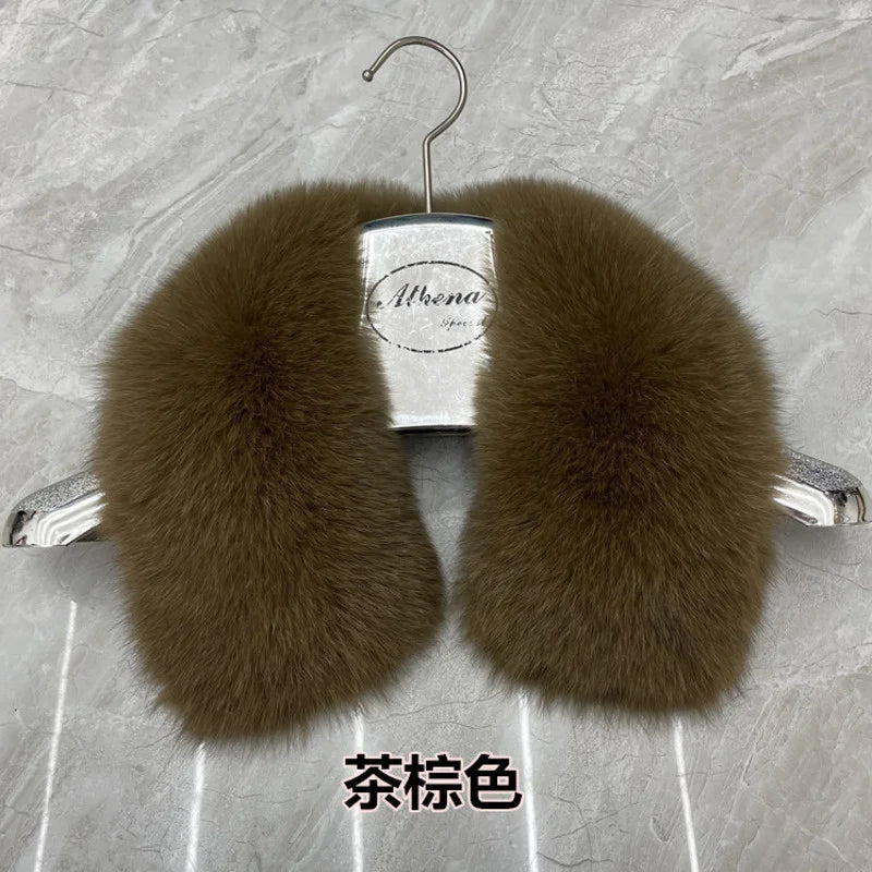 Real Fox Fur Collar Winter Men And Women's Fox Fur Square Collar Natural Fur Scarves For Ladies Neck Warmer Fur Scarf Shawls