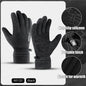 Men Winter Waterproof Cycling Gloves Outdoor Sports Running Motorcycle Ski Touch Screen Fleece Gloves Non-slip Warm Full Fingers