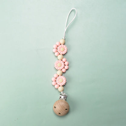 LOFCA Baby Silicone Teethers Pacifier WoodenClips Chain For Baby Pendant Nipple Holder Baby Teething Toys BPA Free Chew Beads