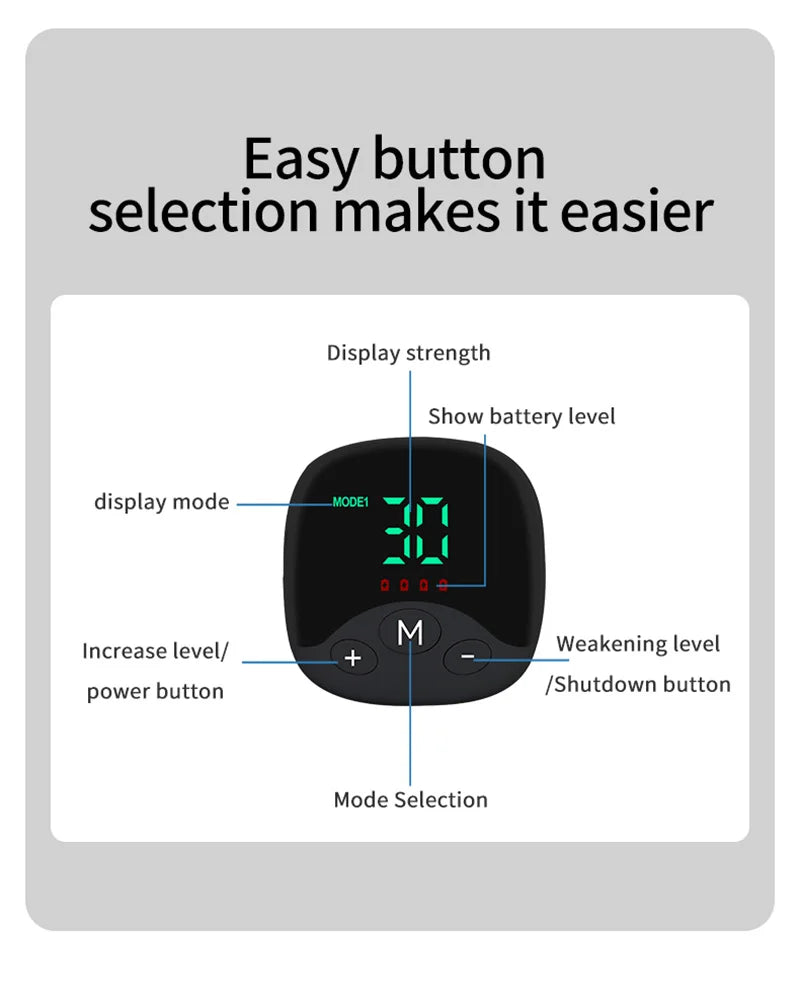Electric Muscle Stimulator EMS Back Shoulder Vibration Stress Relief Massager Smart Muscle Toner Correct Body Posture USB Charge