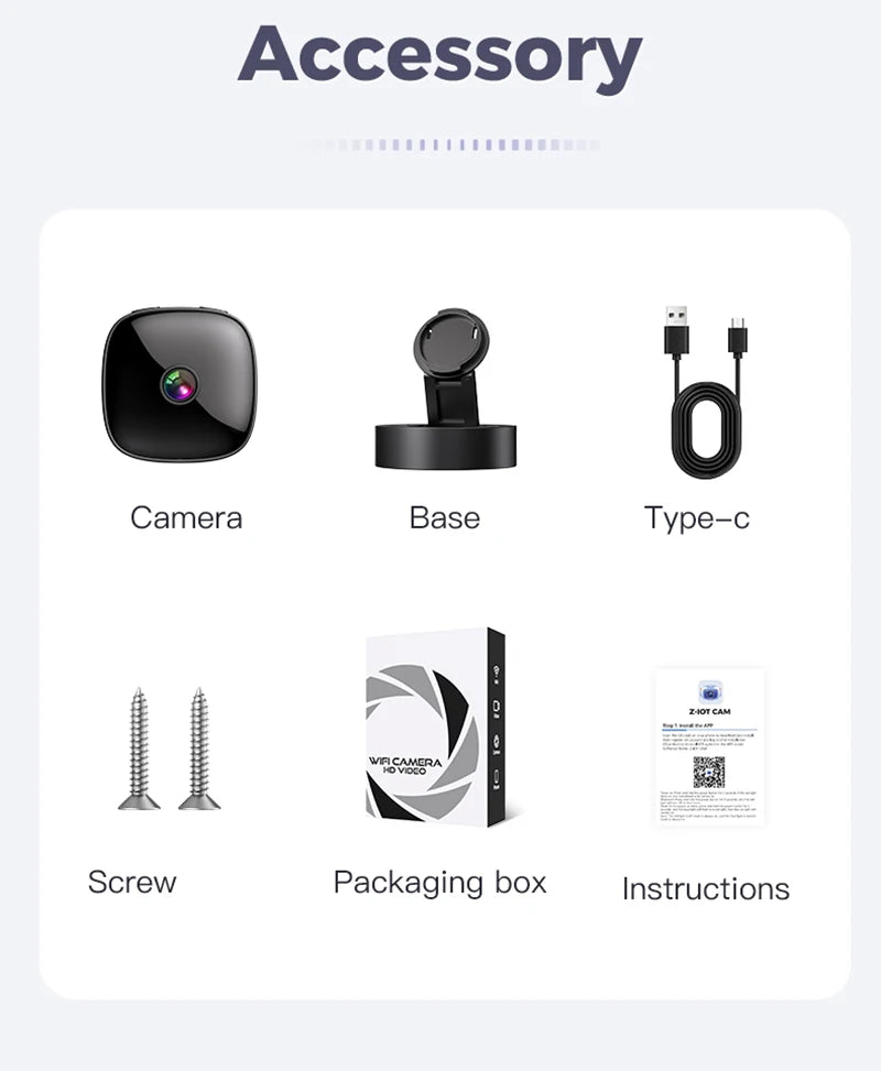 Lenovo Security Monitoring High Definition 8K Rotating WiFi Mini Camera No Need for Plug in Night Vision Smart Home 2026 New