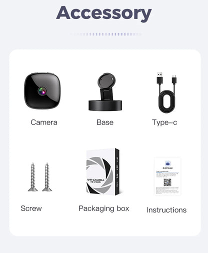 Lenovo Security Monitoring High Definition 8K Rotating WiFi Mini Camera No Need for Plug in Night Vision Smart Home 2026 New