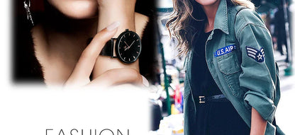 Shengke Fashion Black Watch for Women Classic Relogio Feminino Quartz Ladies Watch Woman Adjustable Mesh Strap Montre Femme