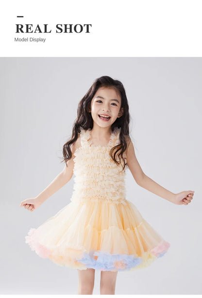 Girls Tutu Dress for Girls Baby Ball Gown Princess Party Vestido Casual Ruffled Bubble Photography Dresses Children Clothes L017