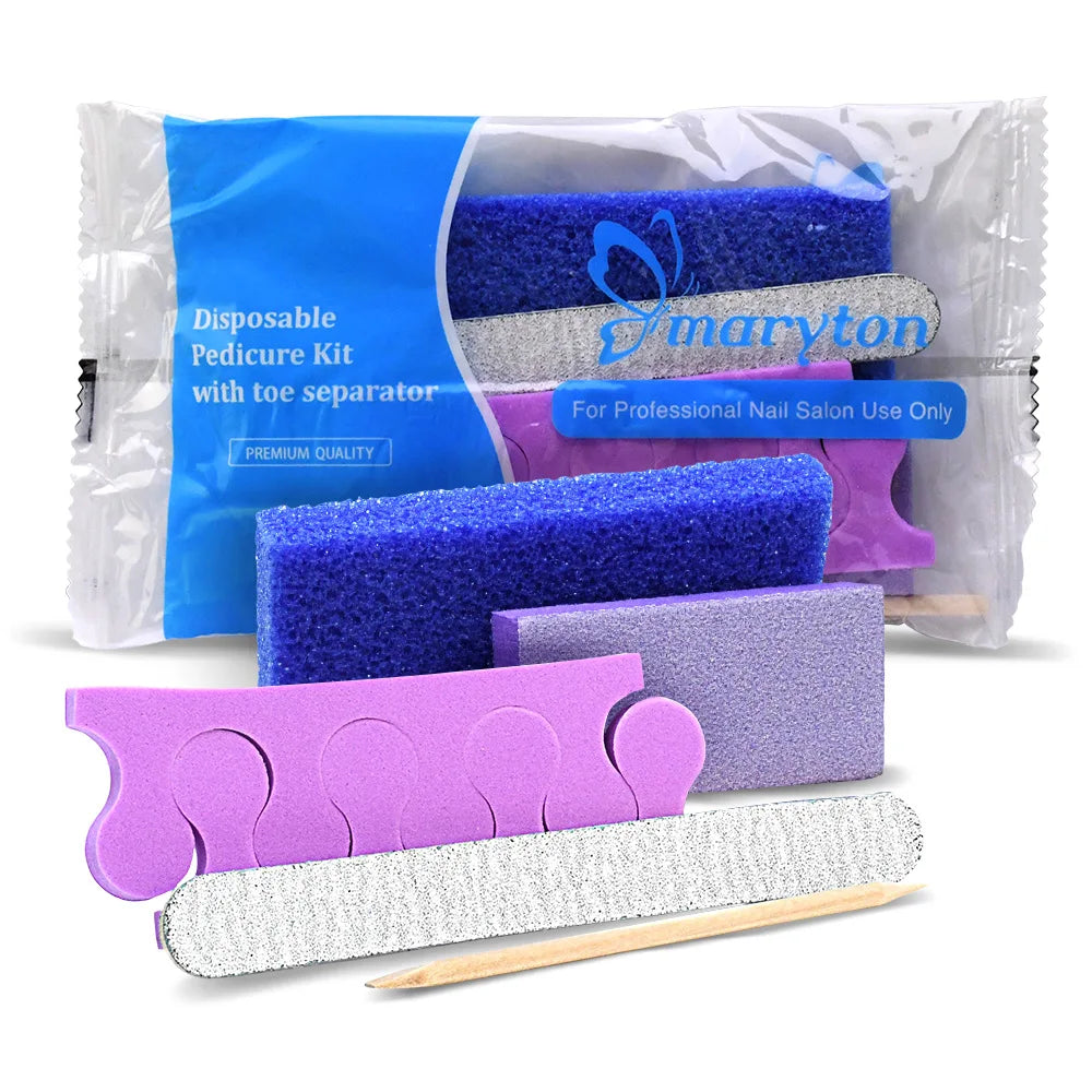 100 Sets/Carton Nail Tools 5 In 1 Disposable Pedicure Kits Manicure Set Buffers For Nail Beauty Salon