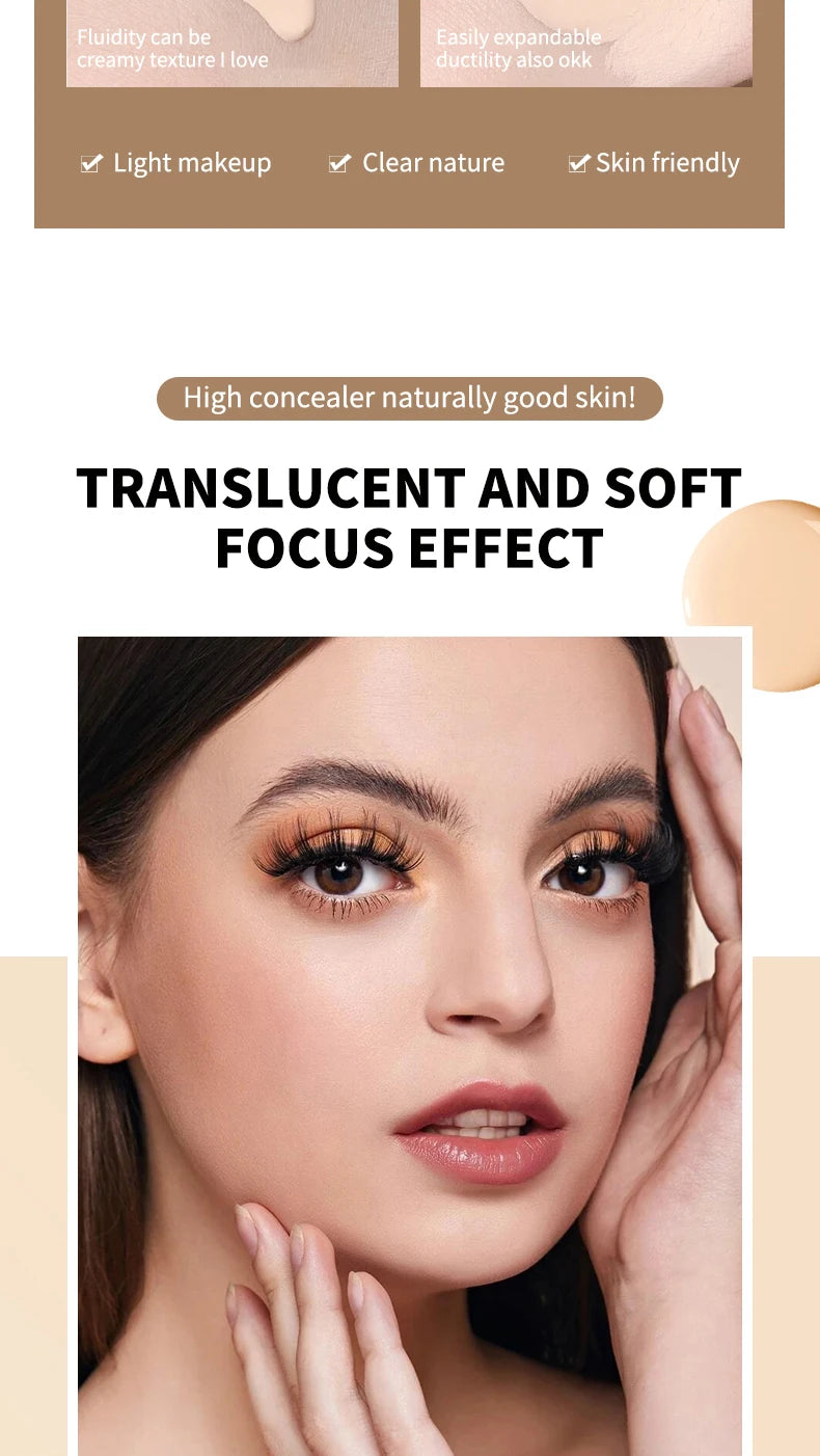 O‘CHEAL 50PA+++ Liquid Foundation Cream Lasting Coverage Makeup Concealer Moisturizing Bright Skin Tone Hydrating Beauty Cream