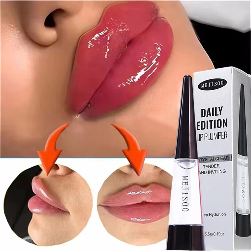 Fast Plumping Lip Balm Moisturizing Soft Lips Skin Plumper Gloss Oil Non-Sticky Daily Care Mask Beauty Makeup Cosmetics Products